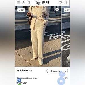 Djerf Avenue First Choice Pants Cream in S